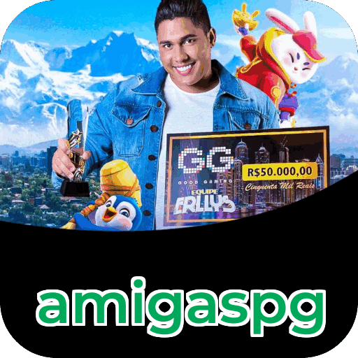 Passo a passo visual mostrando processo de download e instalação do aplicativo amigaspg